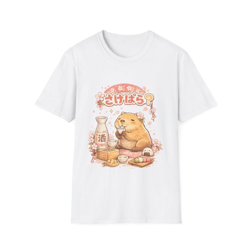 Sake-Time Capybara T-Shirt — Cute Japanese Sake Drinking Capybara Tee