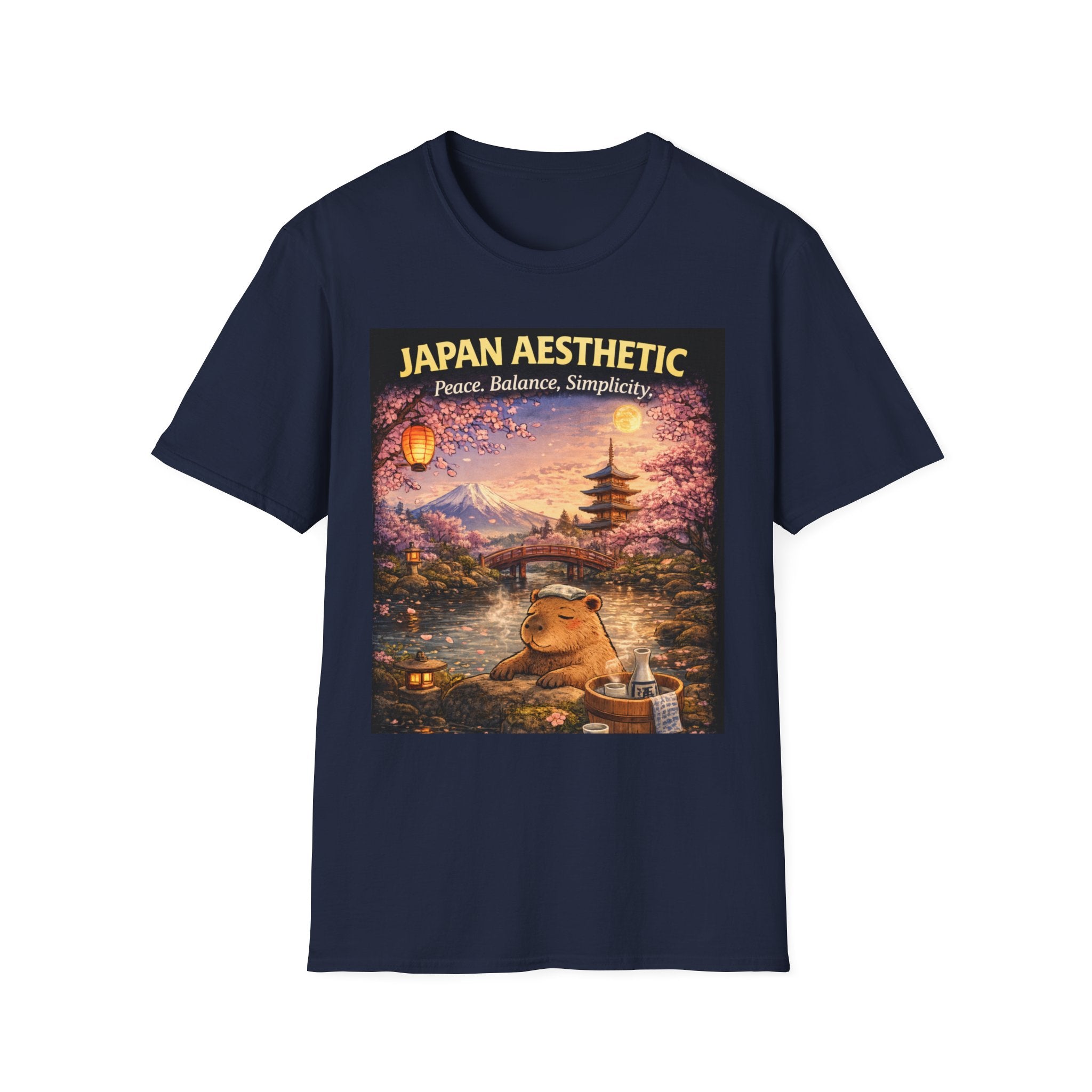 Japan Aesthetic Capybara T-Shirt — Capybara Peace, Balance, Simplicity Graphic Tee