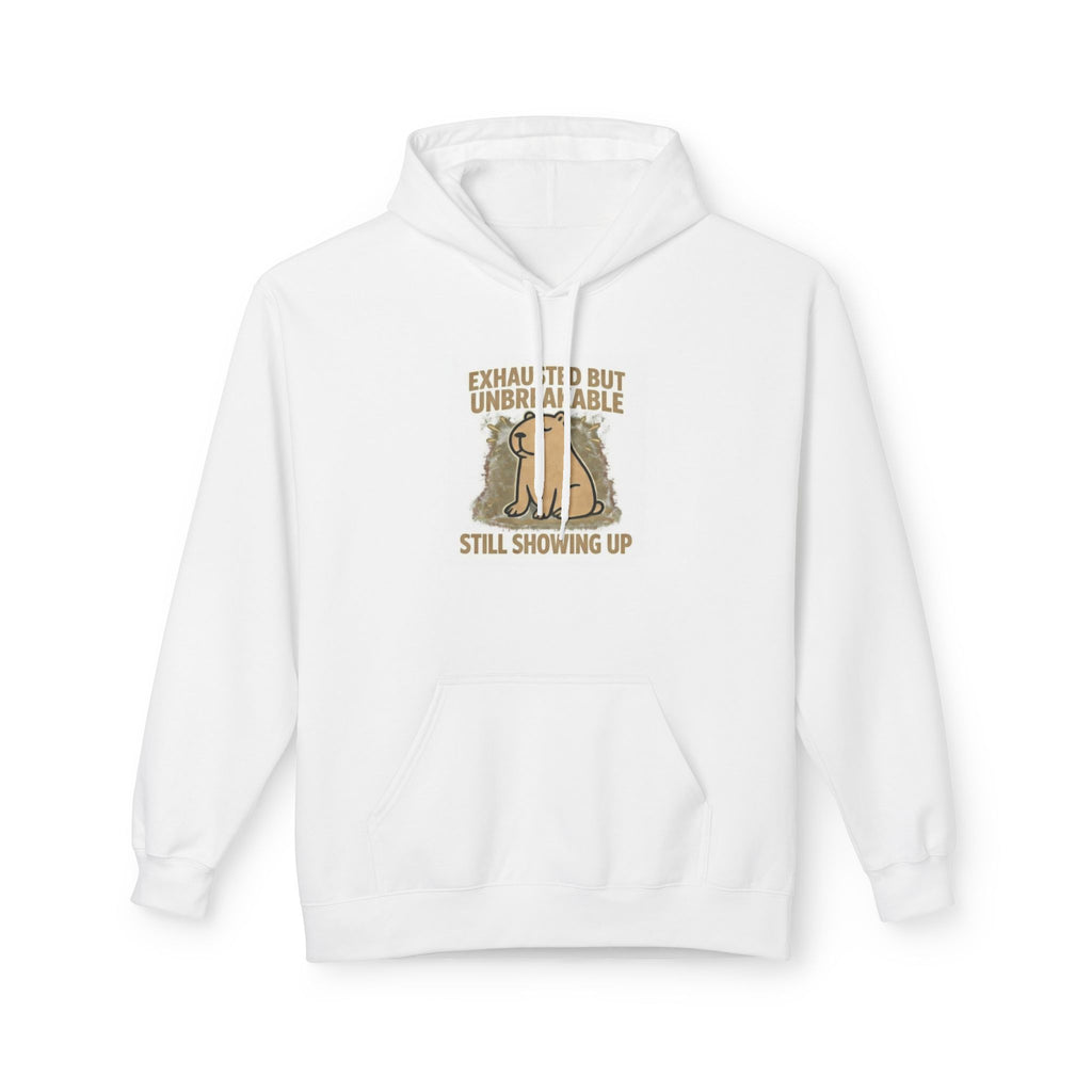 Hoodie — "Exhausted But Unbreakable" Capybara  Graphic Lightweight Hoodie