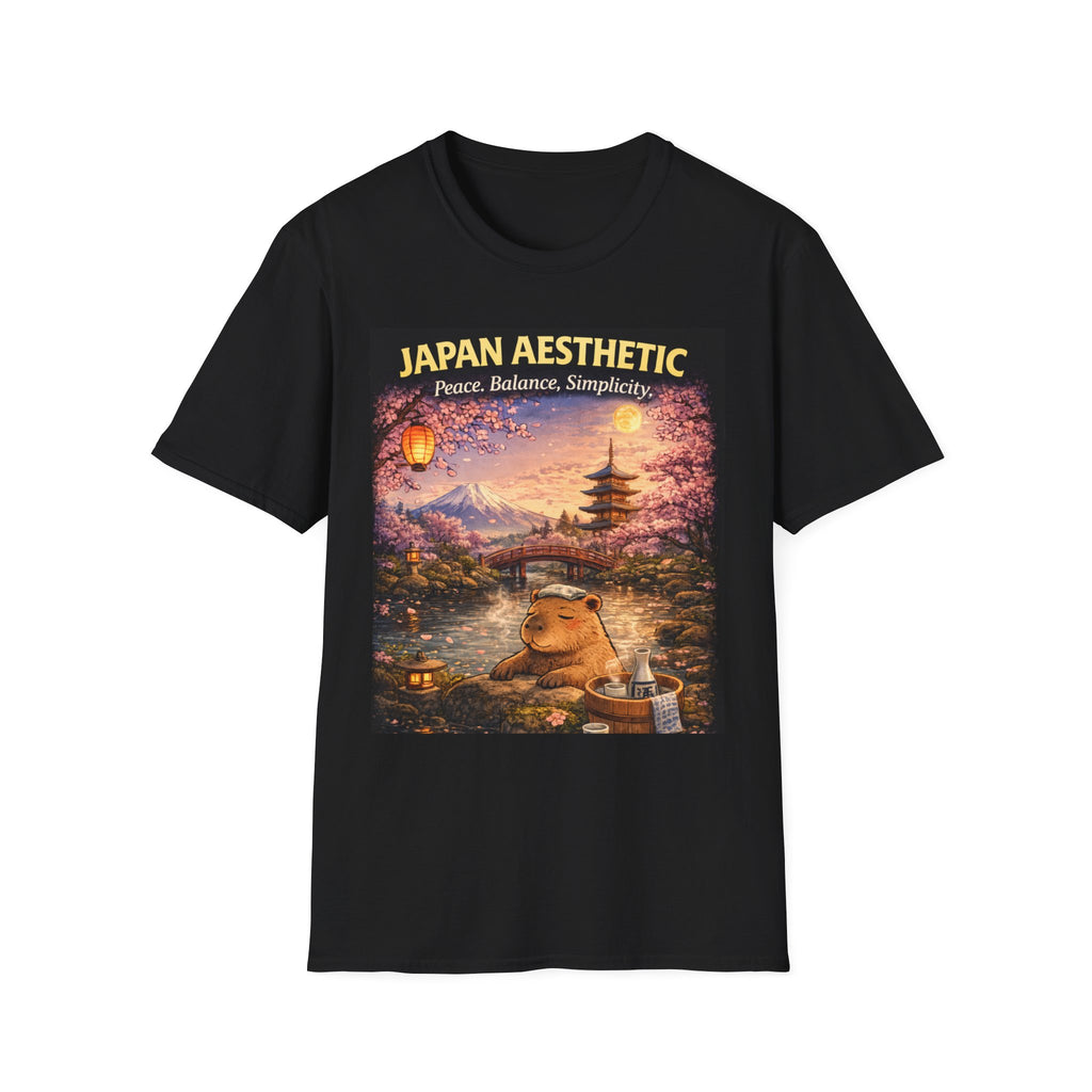 Japan Aesthetic Capybara T-Shirt — Capybara Peace, Balance, Simplicity Graphic Tee